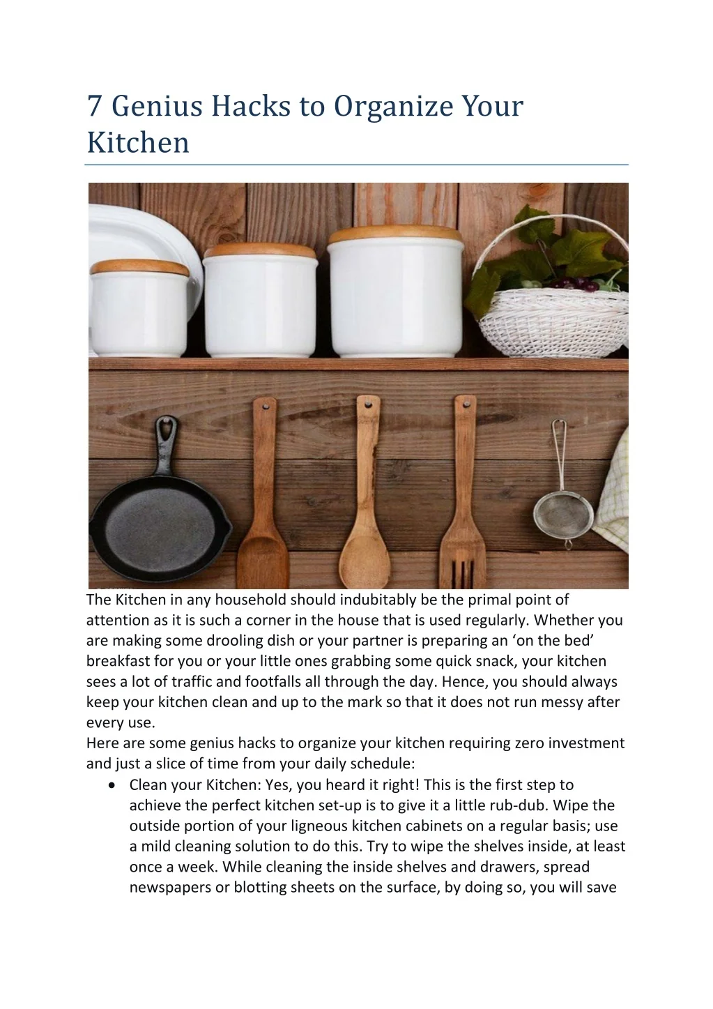 PPT - 7 Genius Hacks to Organize Your Kitchen PowerPoint Presentation ...