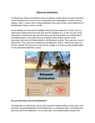 Bahamas Attestation