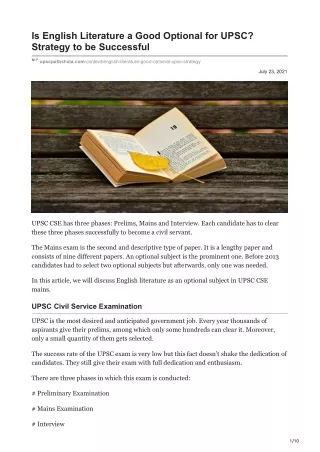 is english literature a good optional for upsc