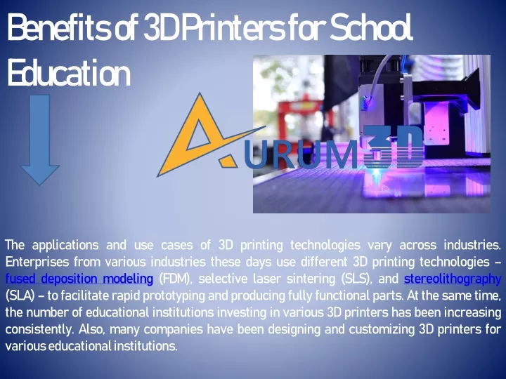 benefits of 3d printers for school education