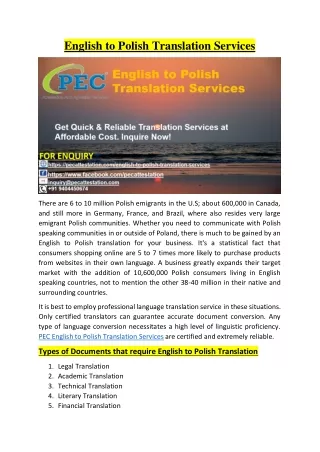 English to Polish Translation Services
