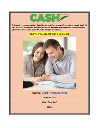 Short Term Loans Online  Cash.com