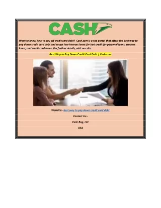 Best Way to Pay Down Credit Card Debt  Cash.com