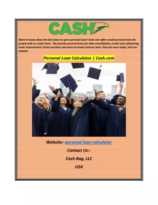 Personal Loan Calculator  Cash.com
