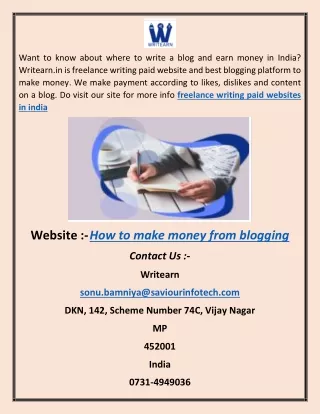 How to make money from blogging sdf