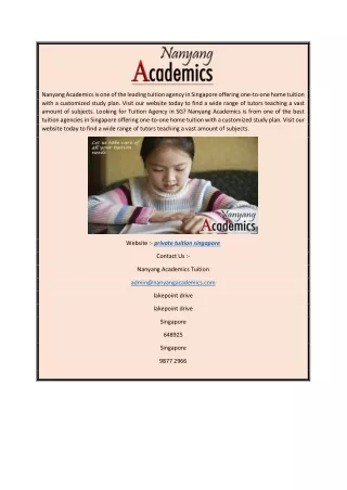 nanyang academics is one of the leading tuition