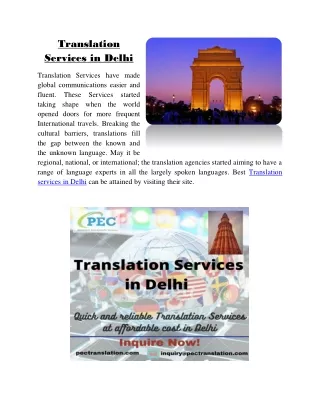 Translation services in Delhi