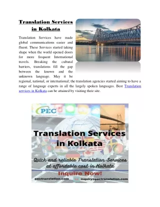Translation services in Kolkata