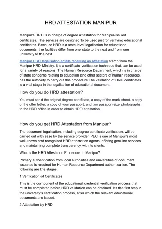 HRD ATTESTATION MANIPUR