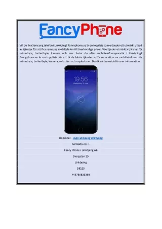 vill du fixa samsung telefon i link ping