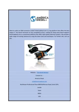 Test Bench Harness | Americadiesel.com