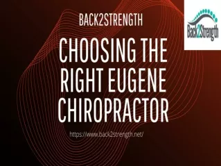 Choosing the Right Eugene Chiropractor