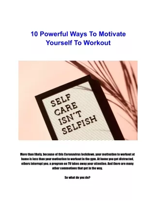 10 Powerful Ways To Motivate Yourself To Workout