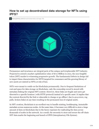 how to set up decentralized data storage for nfts