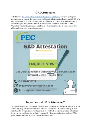GAD Attestation