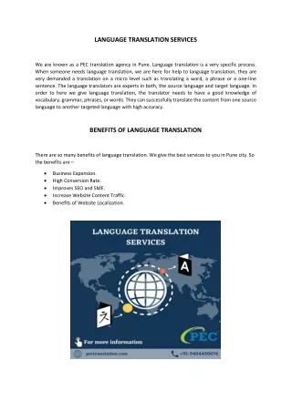 LANGUAGE TRANSLATION SERVICES