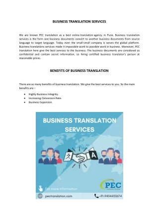 BUSINESS TRANSLATION SERVICES