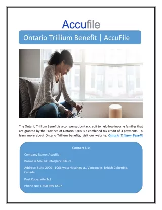 Ontario Trillium Benefit | AccuFile