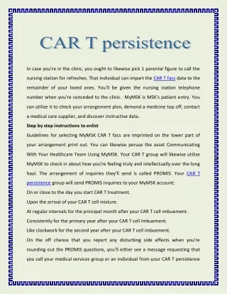 CAR T persistence