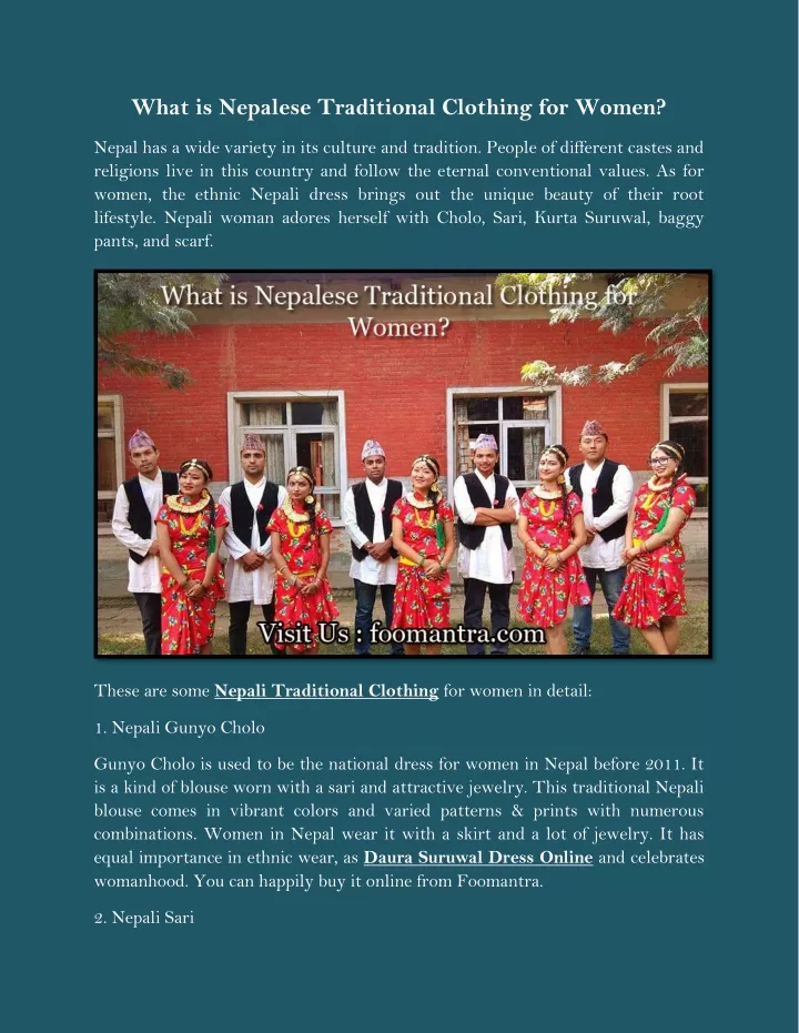 what is nepalese traditional clothing for women