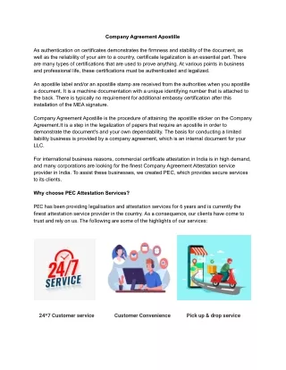 Company Agreement Apostille