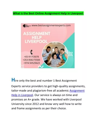 What is the Best Online Assignment Help in Liverpool