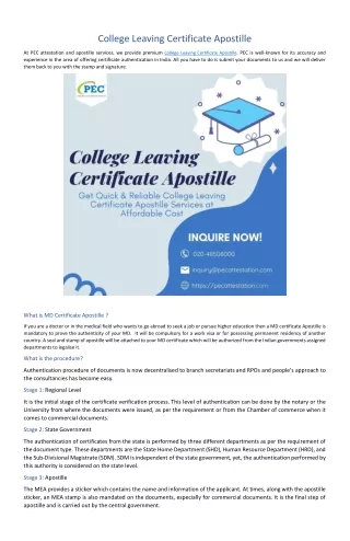 College Leaving Certificate Apostille