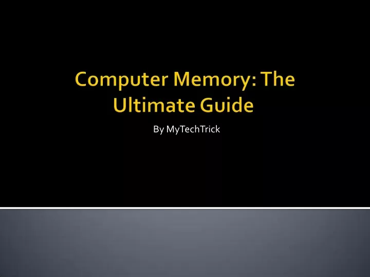 presentation on computer memory pdf