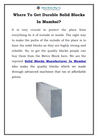 where to get durable solid blocks