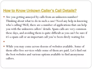 How to Know Unkown Caller’s Call Details-converted
