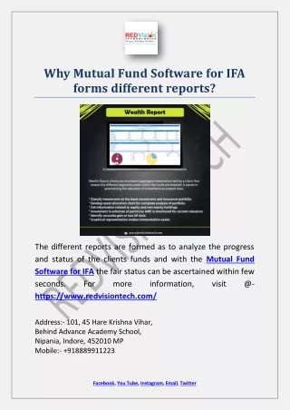 why mutual fund software for ifa forms different