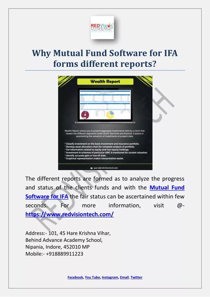 why mutual fund software for ifa forms different