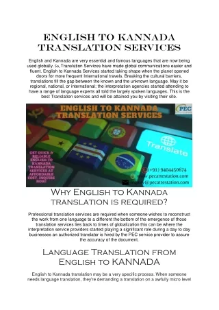 English To Kannada Translation Services