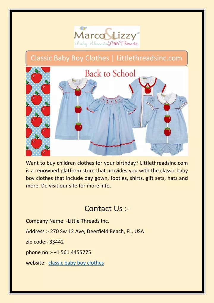 classic baby boy clothes littlethreadsinc com