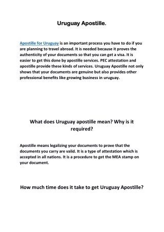 Uruguay Apostille blog