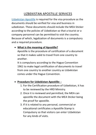 Uzbekistan Apostille Blog
