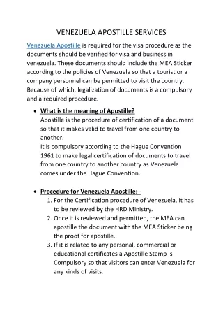 Venezuela Apostille Blog