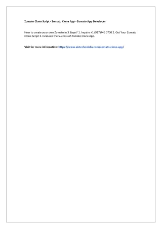 Zomato Clone Script - Zomato Clone App - Zomato App Developer