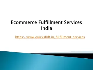 ecommerce fulfillment services india