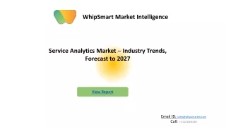 Service Analytics Market Size, Demand, Global Analysis