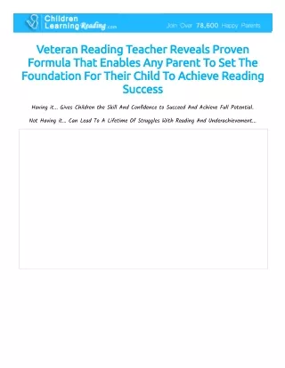 Children learning reading program