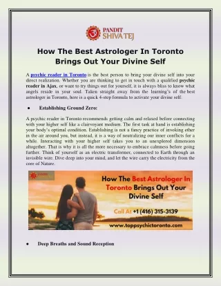 How the Best Astrologer in Toronto brings out your Divine Self