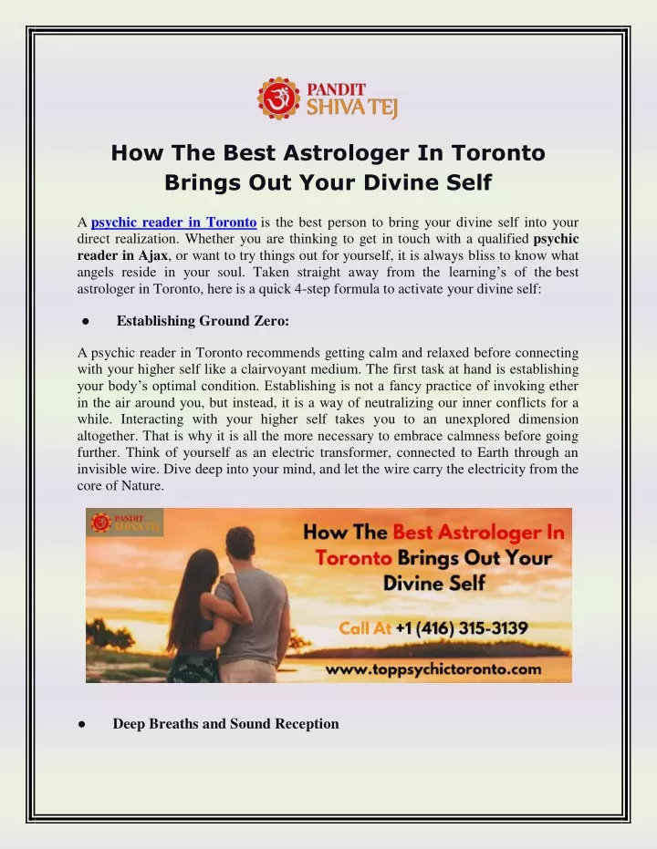 how the best astrologer in toronto brings