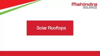 Solar Rooftops - Mahindra Solarize