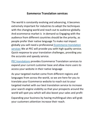 Ecommerce Translation_