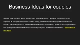 business ideas for couples
