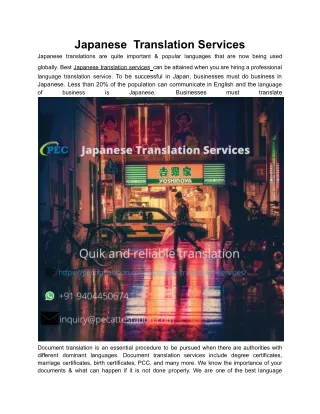 Japanese  Translation Services