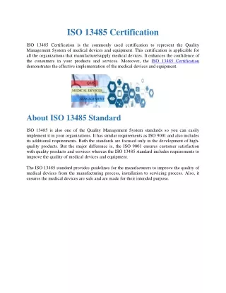 iso 13485 certification