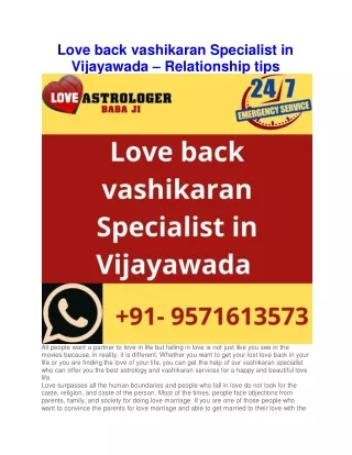 Love back vashikaran Specialist in Vijayawada – Relationship tips (1)