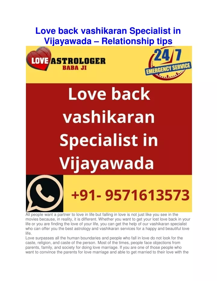 love back vashikaran specialist in vijayawada relationship tips